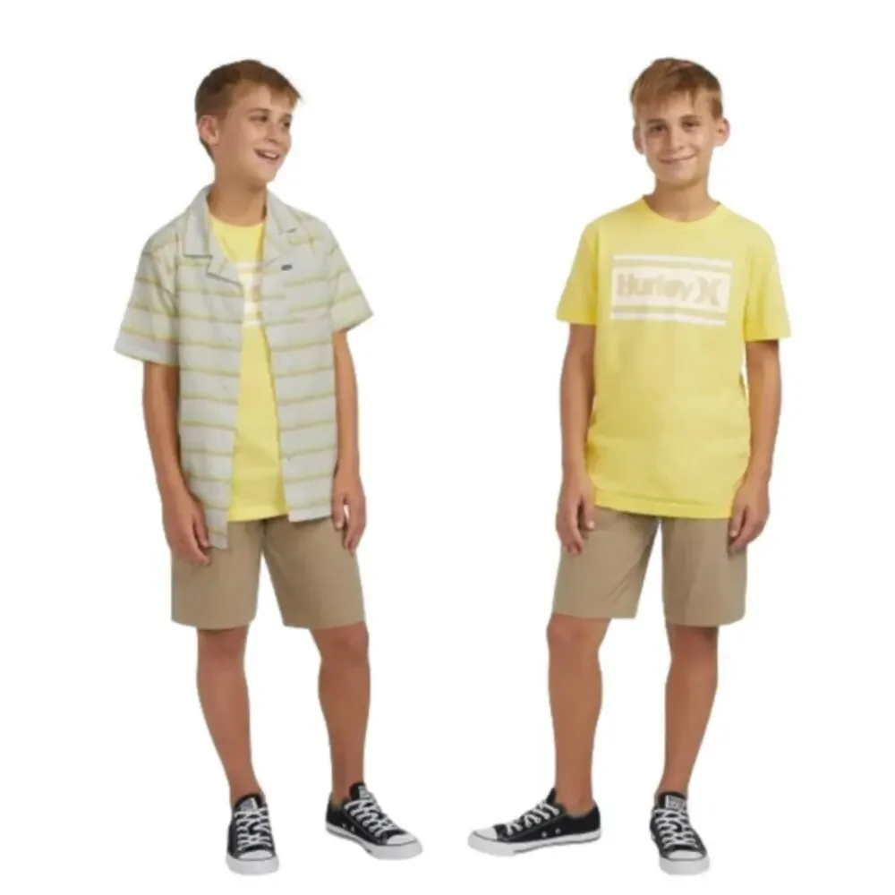 Hurley Boy's Woven Shirt & Tee 2 piece Set Size XL NWT